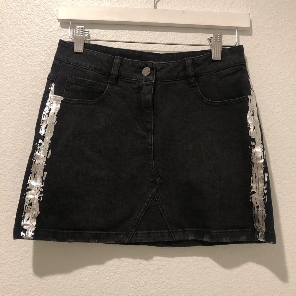 Zadig & Voltaire Denim Skirt with Silver Accents size S-14